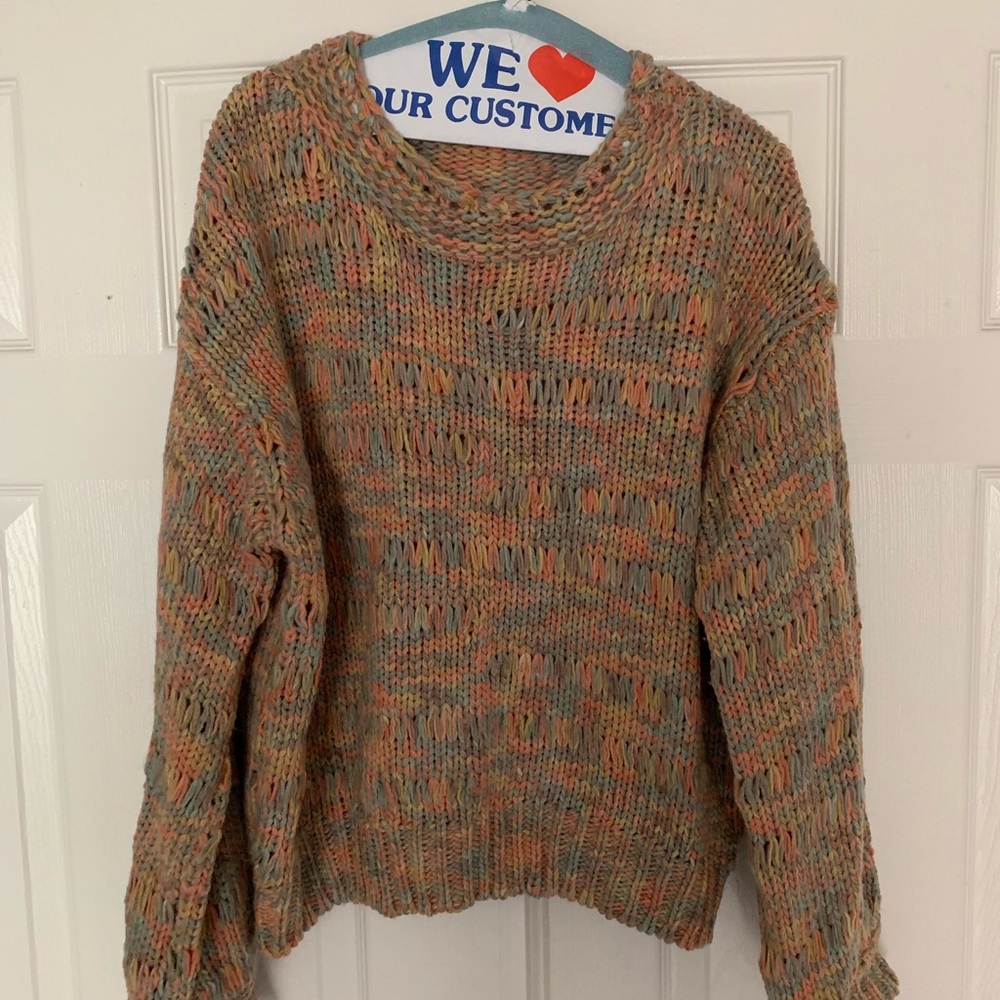 Multicolored boho slouchy sweater